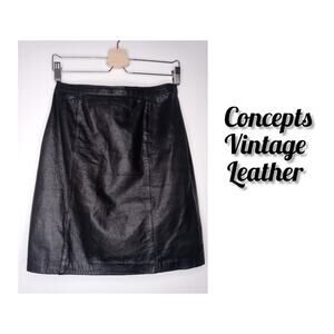 Concepts leather vintage high waist mini skirt size 9 S street wear 80s 90s Y2K